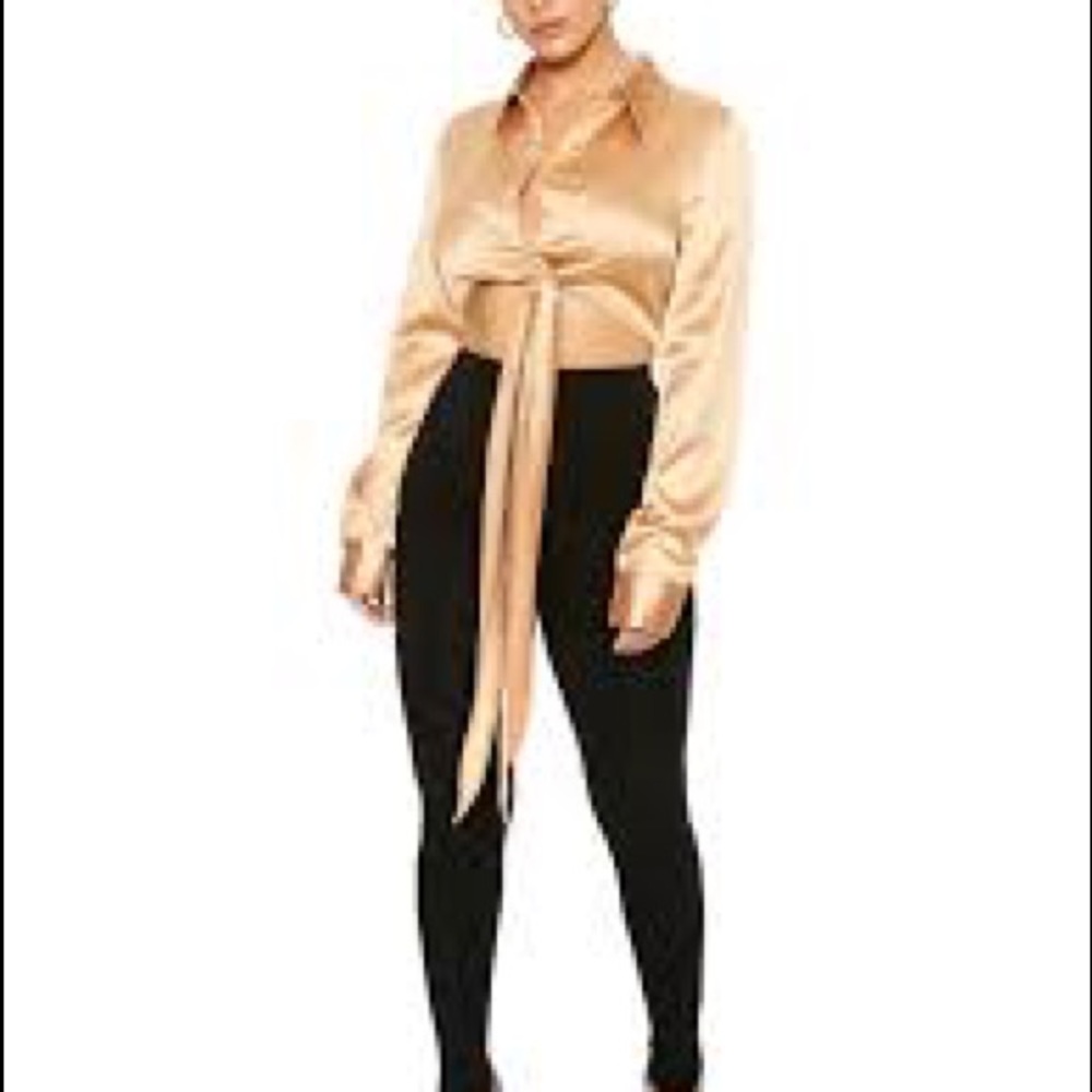 Naked Wardrobe Satin Crop Top